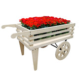 52.4x26x29.7" Solid Pine Wood Flower Cart Push Wagon Function Wheels 19412-WOOD WHEEL