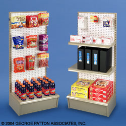 Gondola Shelving w/ (2) Shelves and (10) 6 Peg Hooks   Tan