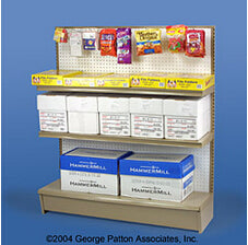 Gondola Shelving w/ (2) Shelves and (10) 6 Peg Hooks   Tan