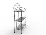 25.9w Wire Retail Shelving Unit w/ 3 Open Shelves, Ornate Design ¨C Black 19424