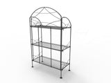 25.9w Wire Retail Shelving Unit w/ 3 Open Shelves, Ornate Design ¨C Black 19424