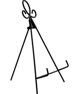 Wrought Iron Table Top Easel, Decorative Tripod Design, 7-1/2??W x 12??H - Black 19444