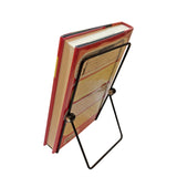 Wire Easel for Table Top with 1.2-inch Lip, Wide Base, 5-5/8 x 8-3/4, Foldable Design, for Books, Trophy Plaques, CDs, Greeting Card Designs 19465-BLACK