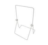 White Wire Easel for Table Top with 1.2-inch Lip, Wide Base, 5-5/8 x 8-3/4, Foldable Design, for Books, Trophy Plaques, CDs, Greeting Card Designs 19465 WHITE