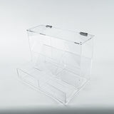 FixtureDisplays® 12 X 8 X 8.8" Clear Acrylic Bin Candy Bin Dispenser Two-Chamber Storage 19477