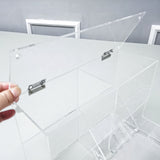 FixtureDisplays® 12 X 8 X 8.8" Clear Acrylic Bin Candy Bin Dispenser Two-Chamber Storage 19477