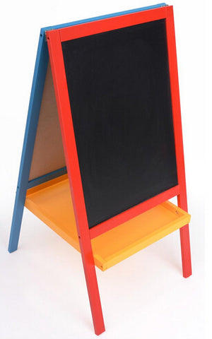 Double sided_Dry_Erase_Blackboard_Easel_with_Tray_ _Multicolor_Frame_19524