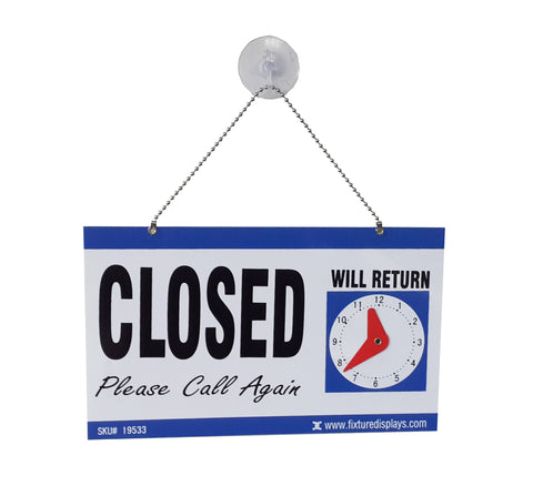 Window Sign Reversible Open Sign Closed Sign Door Sign Suction Cup Chain Board