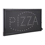 Pizza Animated Blue Steady Red LED Sign with Hanging Chain 19X10X1 Store Window Door Wall Sign 19567