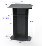 30  Podium for Floor, Large Reading Surface, Open Back with Shelf   Black 19587