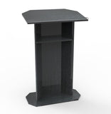 30  Podium for Floor, Large Reading Surface, Open Back with Shelf   Black 19587