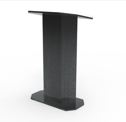 30  Podium for Floor, Large Reading Surface, Open Back with Shelf   Black 19587