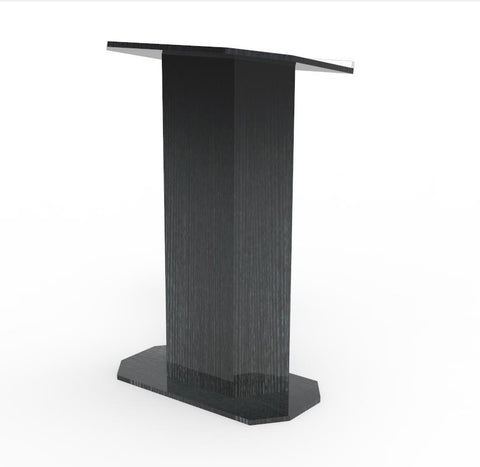 30  Podium for Floor, Large Reading Surface, Open Back with Shelf   Black 19587