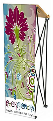 15 inch  Portable Podium with Custom Printed Banner, Easy No Tools Assembly19594