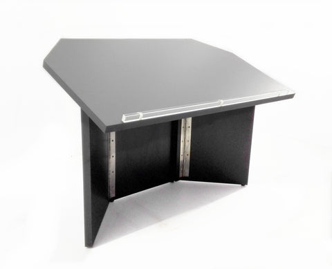 27 Table Top Podium with Folding Design, Portable - Black 19597