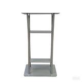 25 X 15.7 X47" Curved Silver Steel Lectern, Metal Podium 19618-PODIUM 19618-PODIUM