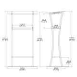 25 X 15.7 X47" Curved Silver Steel Lectern, Metal Podium 19618-PODIUM 19618-PODIUM