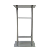 25 Curved Lectern for Floor, with Built in Shelf   Black 19618