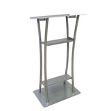 25 Curved Lectern for Floor, with Built in Shelf   Black 19618