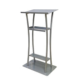 25 Curved Lectern for Floor, with Built in Shelf   Black 19618