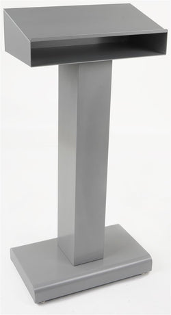 23 inch  Podium for Floor with Pedestal Design, Storage Shelf, Steel   Gray
