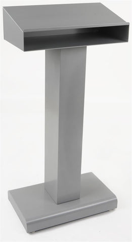 23 inch  Podium for Floor with Pedestal Design, Storage Shelf, Steel   Gray