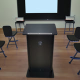 23.6X16.7" Podium Power Height Adjustment 42-53" Black Lectern Pulpit Church 19623