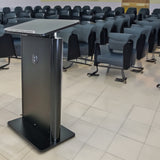 23.6X16.7" Podium Power Height Adjustment 42-53" Black Lectern Pulpit Church 19623