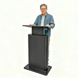 Height Adjustable Podium Lectern 42-52.6 H Gas Spring Lift MDF Steel Stand 19624