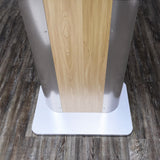49H Maple Melamine Podium Pulpit Lectern With Curved Brushed Stainless Steel Sides 19629