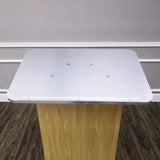 49H Maple Melamine Podium Pulpit Lectern With Curved Brushed Stainless Steel Sides 19629