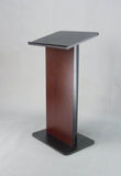 23.62 Wide Podium 45 tall, Steel & MDF - Black with Mahogany Panel 19630