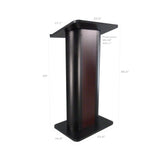 23.62 Wide Podium 45 tall, Steel & MDF - Black with Mahogany Panel 19630