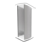 23.75 Acrylic Aluminum Podium w/ Frosted Front Panel, 46.5 Tall - Silver Clear 19633