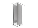 23.75 Acrylic Aluminum Podium w/ Frosted Front Panel, 46.5 Tall - Silver Clear 19633