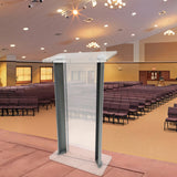 26.8X15X48" Acrylic Podium Metal Corner Accent Church Conference School Lectern 19640