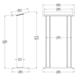 26.8X15X48" Acrylic Podium Metal Corner Accent Church Conference School Lectern 19640