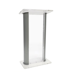 26.8X15X48" Acrylic Podium Metal Corner Accent Church Conference School Lectern 19640