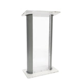 26.8X15X48" Acrylic Podium Metal Corner Accent Church Conference School Lectern 19640