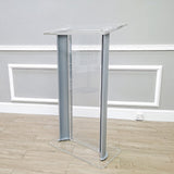 26.8X15X48" Acrylic Podium Metal Corner Accent Church Conference School Lectern 19640