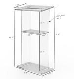 26 3/4 Clear Acrylic Podium for Floor with Open Back and Shelf, Easy Assembly