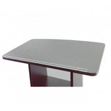 FixtureDisplays® 44.3" Tall Podium for Floor, Curved Frosted  Front Acrylic Panel - Dark Grey 19658-GREY