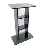 44.3 Tall Podium for Floor, Curved clear Front Acrylic Panel - Dark Grey 19658-GREY-CLEAR