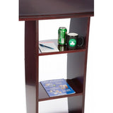 44.3 Tall Podium for Floor, Curved clear Front Acrylic Panel - Dark Grey 19658-GREY-CLEAR