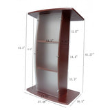 44.3 Tall Podium for Floor, Curved clear Front Acrylic Panel - Dark Grey 19658-GREY-CLEAR