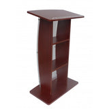 44.3 Tall Podium for Floor, Curved clear Front Acrylic Panel - Dark Grey 19658-GREY-CLEAR