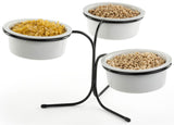 3 Tier Wire Serving Platter w/ (3) 8 Diameter Porcelain Dishes
