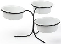 3 Tier Wire Serving Platter w/ (3) 8 Diameter Porcelain Dishes