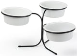 3 Tier Wire Serving Platter w/ (3) 8 Diameter Porcelain Dishes