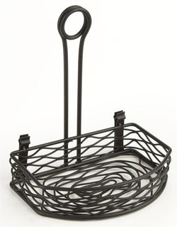 Wire Condiment Caddy w/ Sign Clip   Black 19685